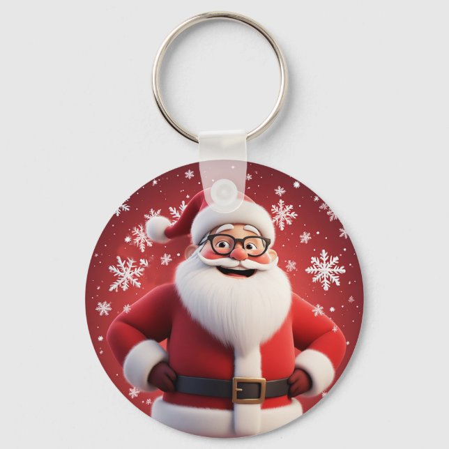 Porte-clés Père Noël joyeux Cadeau de vacances de Noël (Recto)