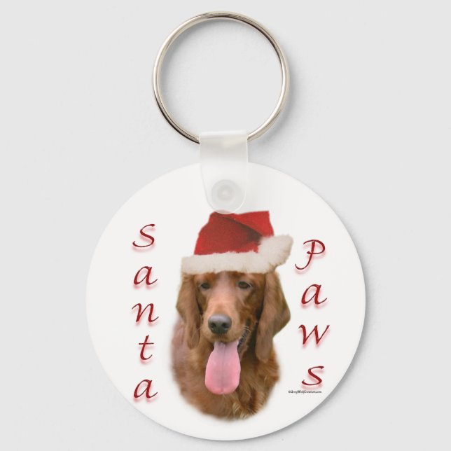 Porte-clés Père Noël Paws, Setter irlandais (Recto)