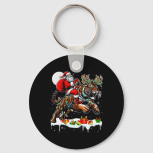 Porte-clés Père Noël Riding Tiger Reindeer Xmas Amoureux des