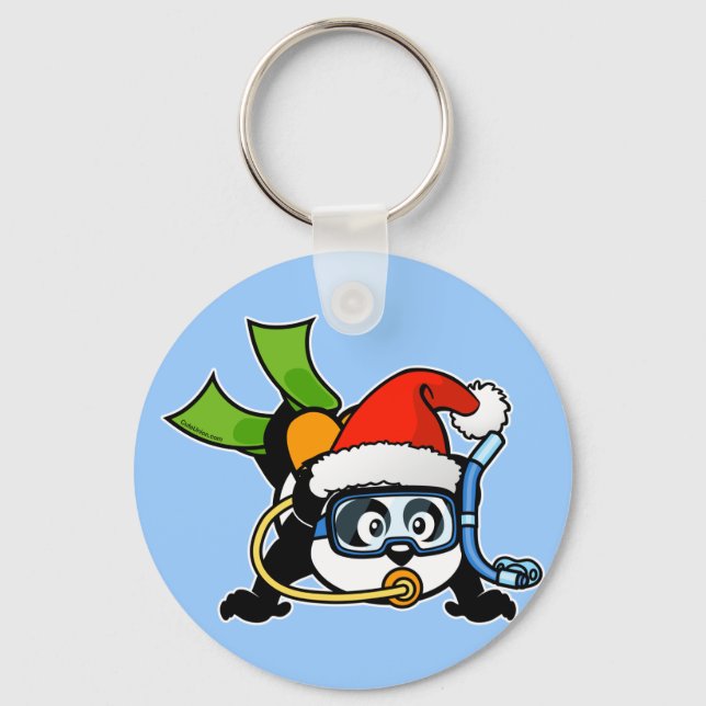 Porte-clés Père Noël Scuba Panda (Recto)