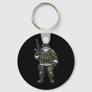 Porte-clés Père Noël soldat Camouflage Noël Militaire Chasseu