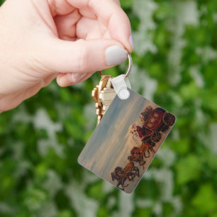 Porte-clés Père Noël Stage Coach, original par Gary Poling