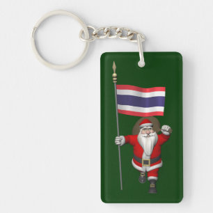Porte-clés Père Noël Sucré Avec Drapeau De Thaïlande