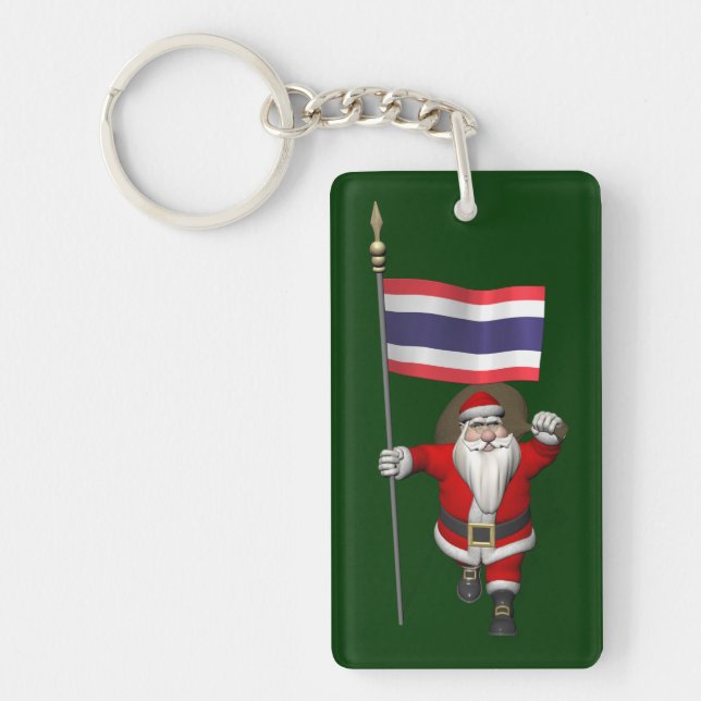 Porte-clés Père Noël Sucré Avec Drapeau De Thaïlande (Devant)