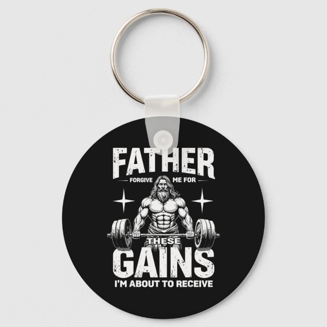 Porte-clés Père Pardonne-Moi Pour Ces Gains Christian Workou (Recto)