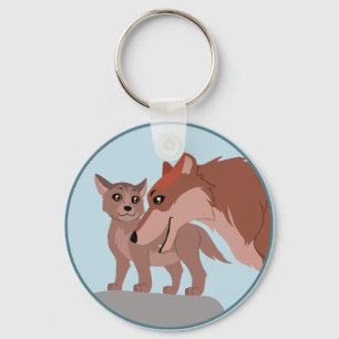 Porte-clés Père Wolf et Pup
