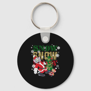 Porte-clés Pères Noël près de l'arbre _1