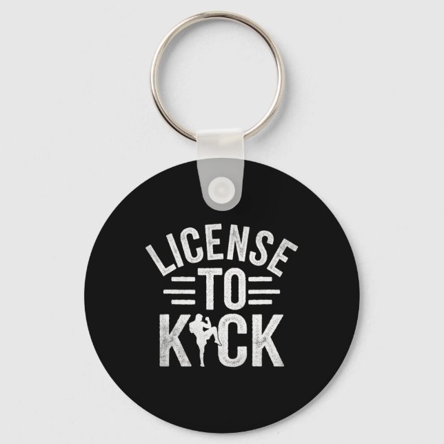 Porte-clés Permis de botter Kickboxing Kickbox Kickboxer _1  (Recto)