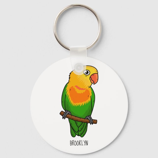 Porte-clés Perroquet de caricature mignon lovebird (Recto)
