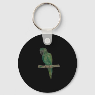 Porte-clés Perroquet Vert Vibrant – Art à l'aquarelle peint à