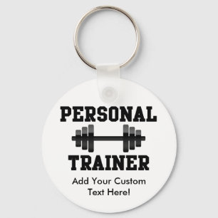 Porte-clés Personal Trainer Black and White Dumbell Training