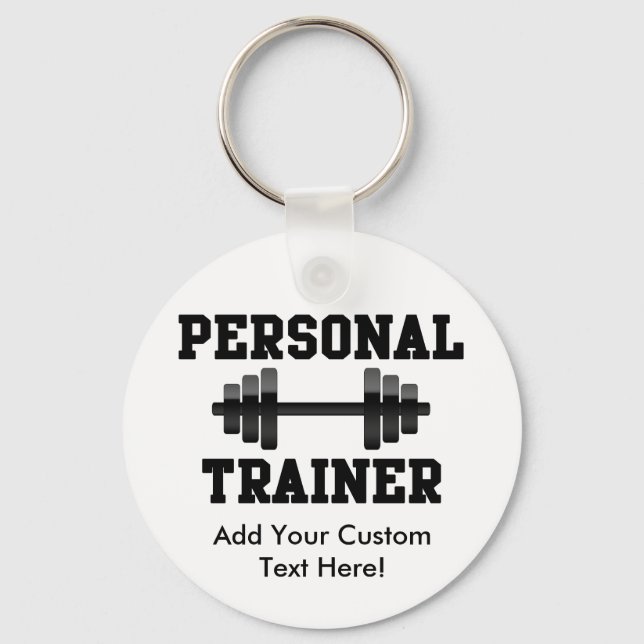 Porte-clés Personal Trainer Black and White Dumbell Training (Recto)