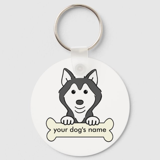 Porte-clés Personalisé Sibérien Husky (Recto)