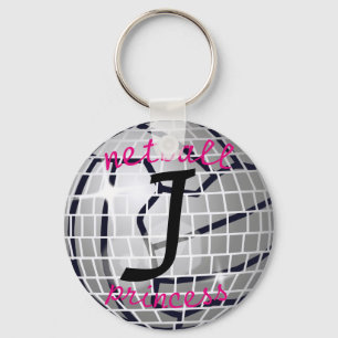 Porte-clés Personalised Disco Ball Print Netball Princess