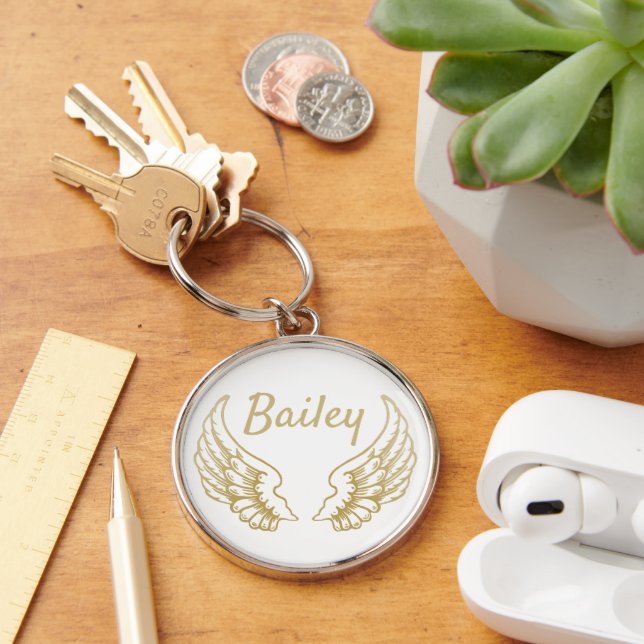 PORTE-CLÉS PERSONALISED GOLD ANGEL WINGS (Bureau)