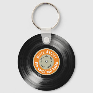 Porte-clés personalised LP vinyl record with name