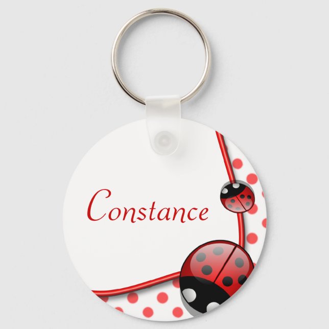 Porte-clés Personalised Name Keyring - Lady Bug (Recto)