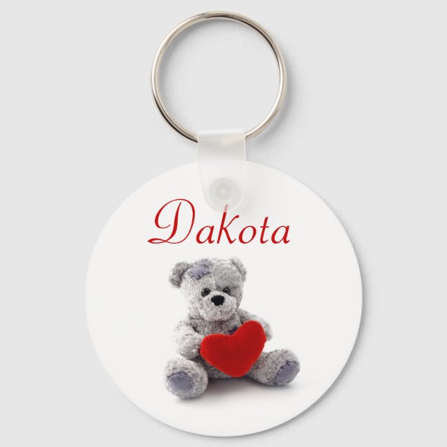 Porte-clés Personalised Name Keyring - Teddy Bear (Recto)