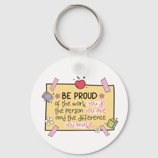 Porte-clés Personalised Teacher Keyring – “Be Proud” Note