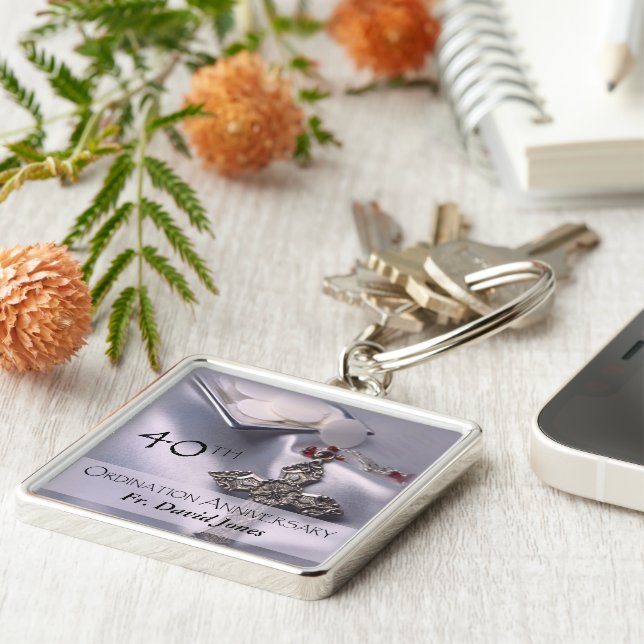 Porte-clés Personalize, 40th Ordination Anniversary Congrats (Côté)