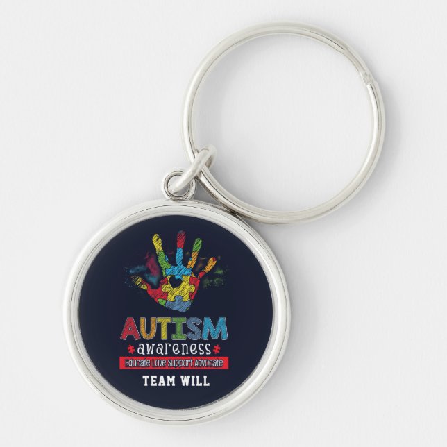 Porte-clés Personalized Autism Awareness Educate Advocate (Devant)