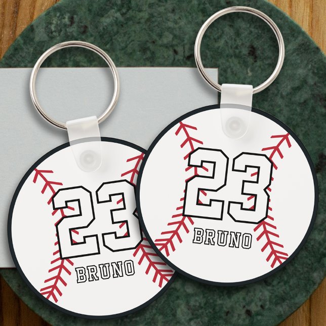 Porte-clés Personalized Baseball Player Name & Number (Créateur téléchargé)