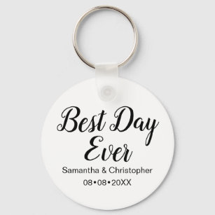 Porte-clés Personalized Best Day Ever Wedding
