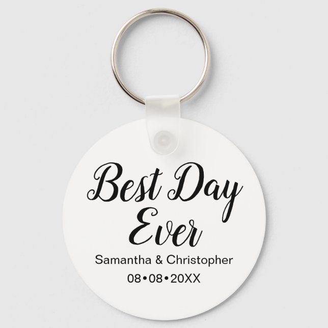 Porte-clés Personalized Best Day Ever Wedding (Recto)
