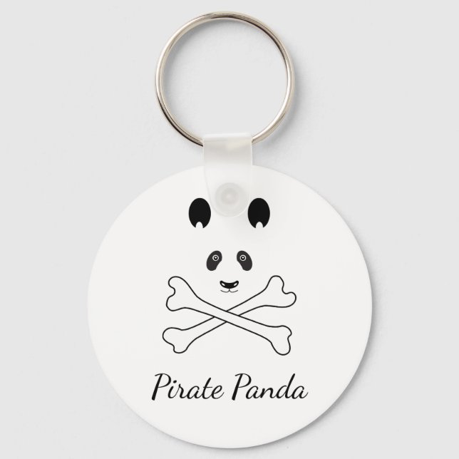 Porte-clés Personalized Black and White Funny Pirate Panda (Recto)