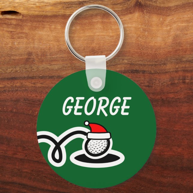 Porte-clés Personalized Christmas golf ball keychain gift (Recto)
