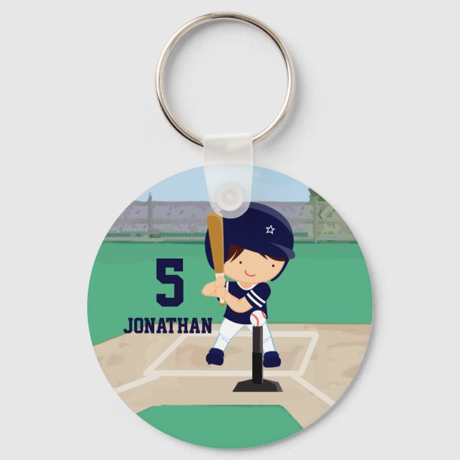 Porte-clés Personalized Cute Baseball cartoon player (Recto)