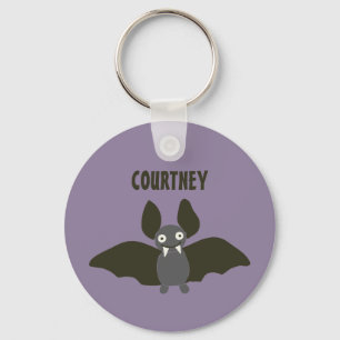Porte-clés Personalized Cute Bat Cartoon Smoky Purple
