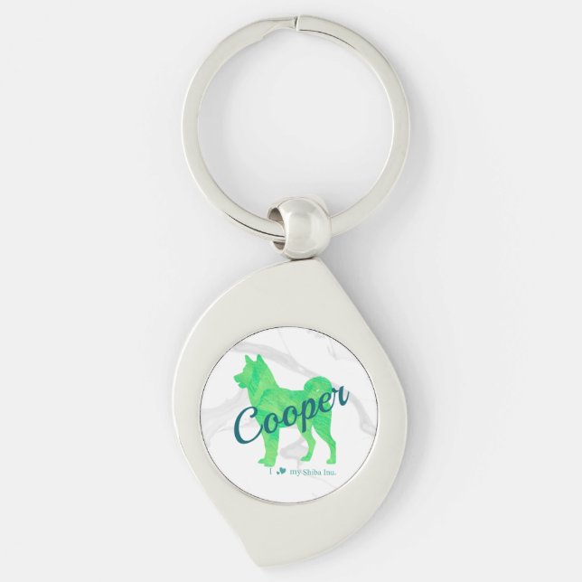 Porte-clés Personalized Cute Pastel Green Shiba Inu - Dog (Devant)