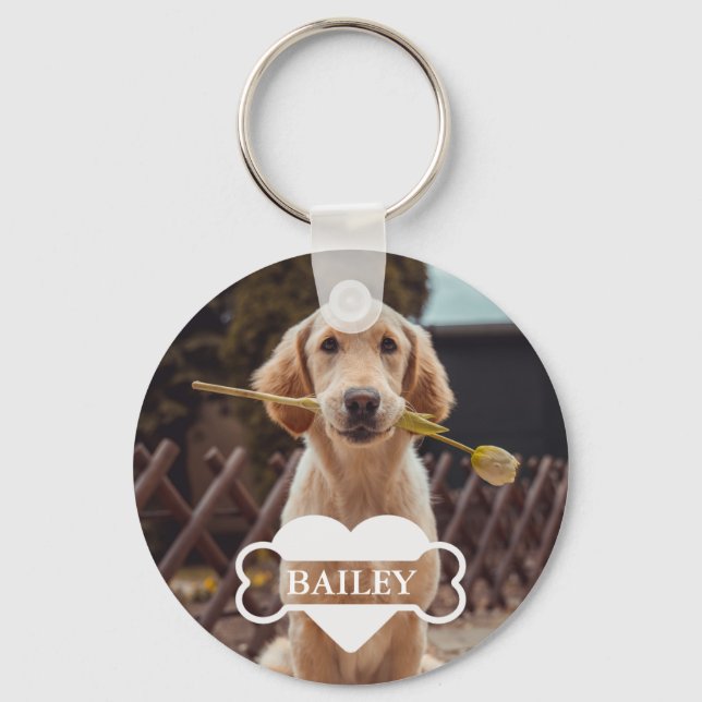 Porte-clés Personalized Dog Lovers Pet Photo Keepsake (Recto)