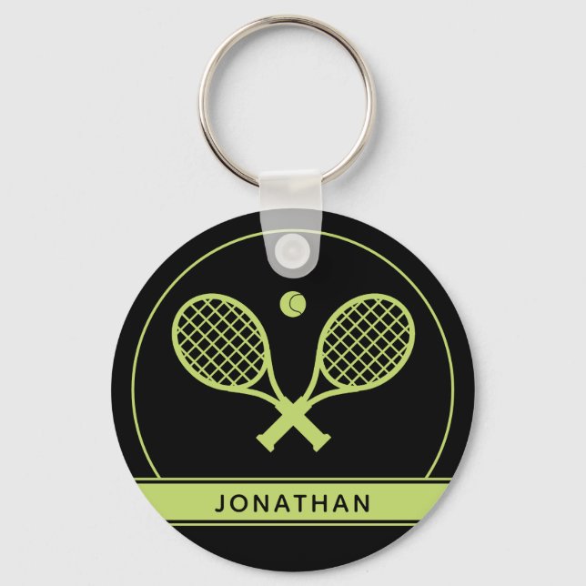 Porte-clés Personalized Elegant Tennis Racket and Ball Cute (Recto)