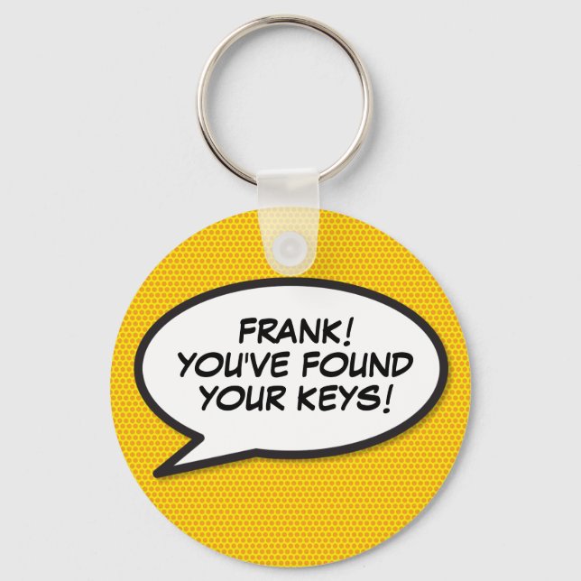 Porte-clés Personalized Find your keys Comic Book Pop Art (Recto)