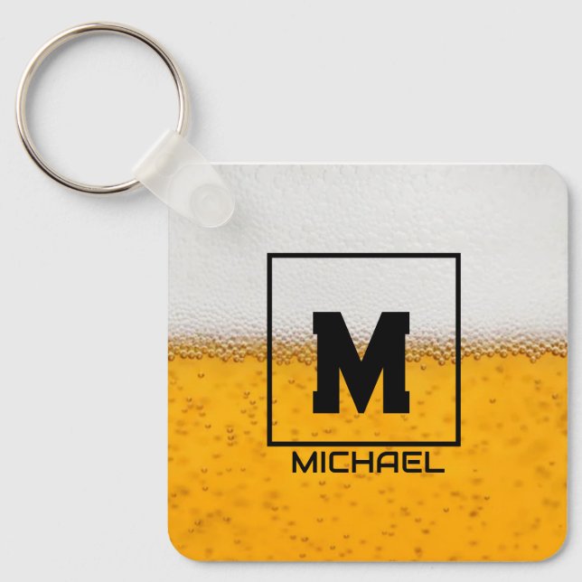 Porte-clés Personalized Frosted Beer Mug with Custom Name (Recto)