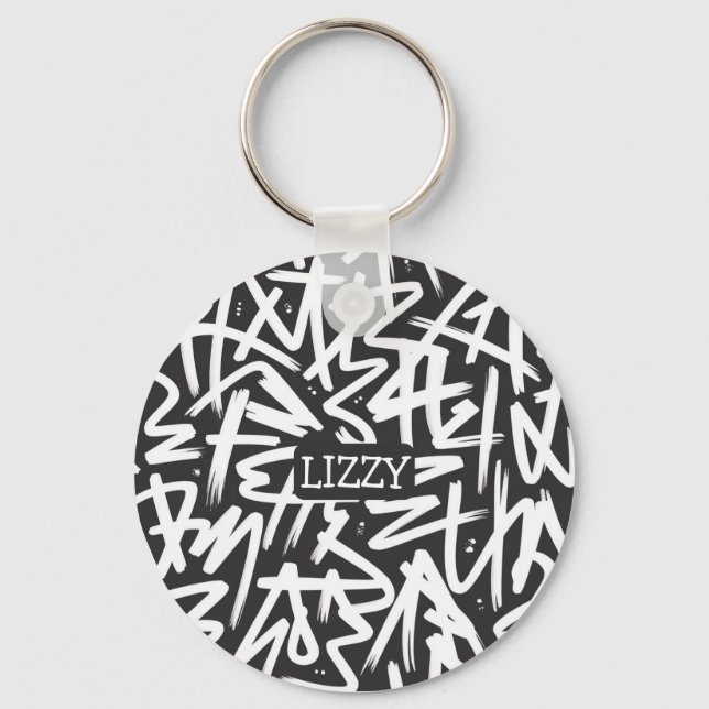 Porte-clés Personalized Graffiti Name Pattern — Custom Urban (Recto)