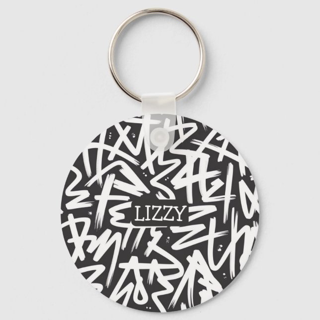 Porte-clés Personalized Graffiti Name Pattern — Custom Urban (Recto)