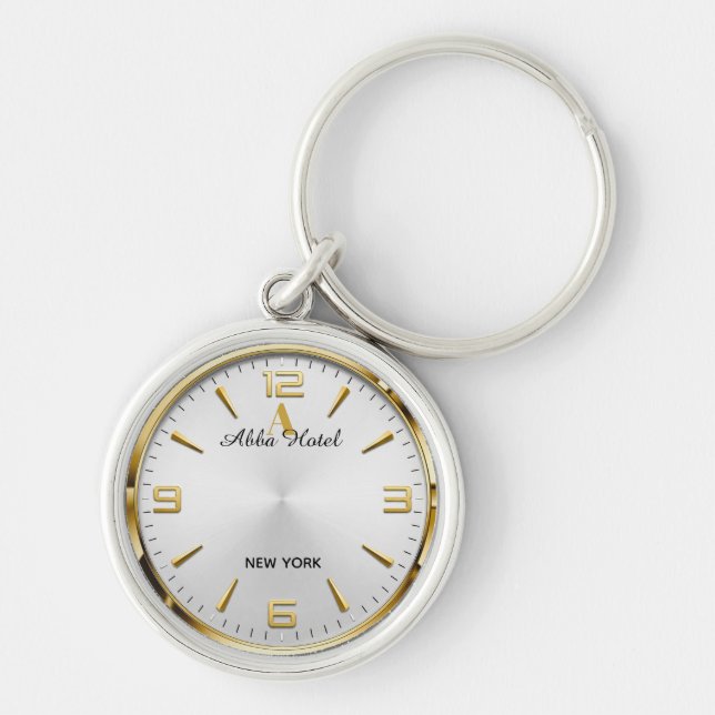 Porte-clés Personalized Hotel Name Luxury Gold Silver  (Devant)
