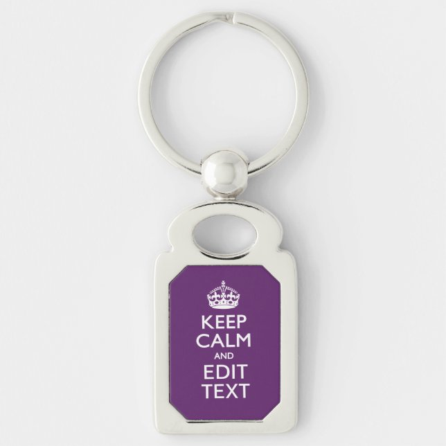 Porte-clés Personalized KEEP CALM AND Your Text on Purple (Devant)