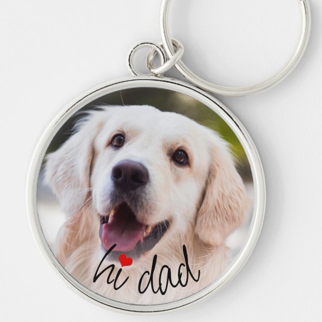 Porte-clés Personalized Keychain With Dog Photo Love Heart (Devant)