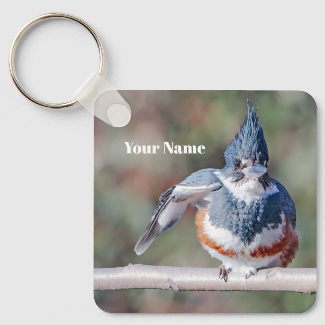 Porte-clés Personalized Kingfisher Keychain - Add Your Name (Recto)