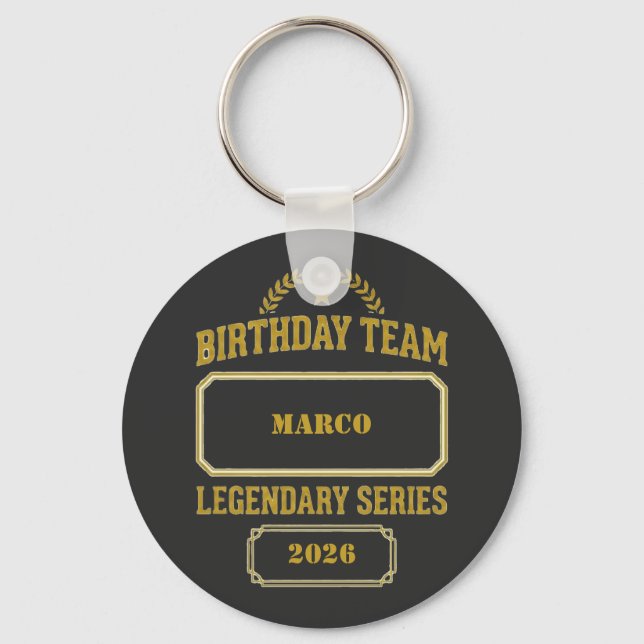 Porte-clés Personalized Legendary Series Gold  Birthday (Recto)
