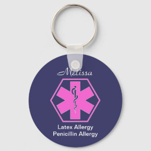 Porte-clés Personalized Medical allergy alert keychains