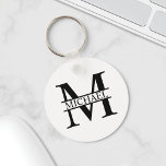 Porte-clés Personalized Monogram and Name<br><div class="desc">Personalized Monogram and Name Gifts
featuring personalized monogram and name in classic serif font style.

Perfect as father's day gifts for dad,  gifts for grandfather,  husband,  groom,  best man,  groomsmen and more.</div>