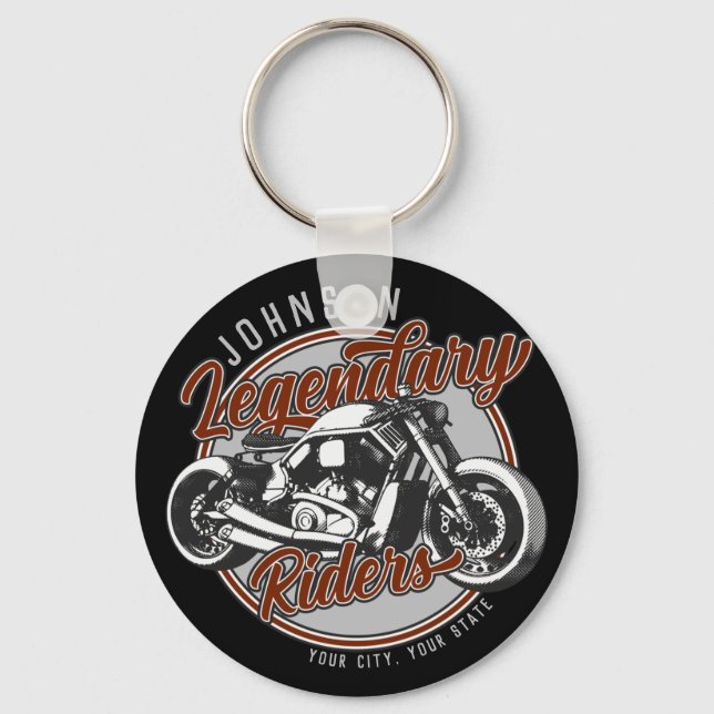 Porte-clés Personalized Motorcycle Legendary Rider Biker (Recto)
