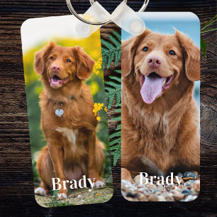 Porte-clés Personalized Pet 2 Photo Name Dog Lover