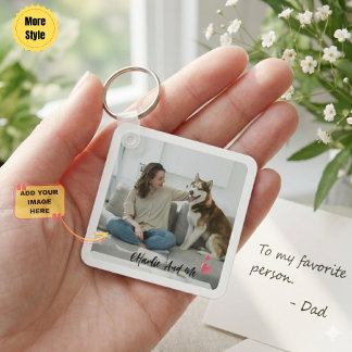 Porte-clés Personalized Pet Photo and Owner Heart Keychain