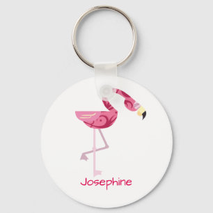 Porte-clés Personalized Pink Flamingo Bird